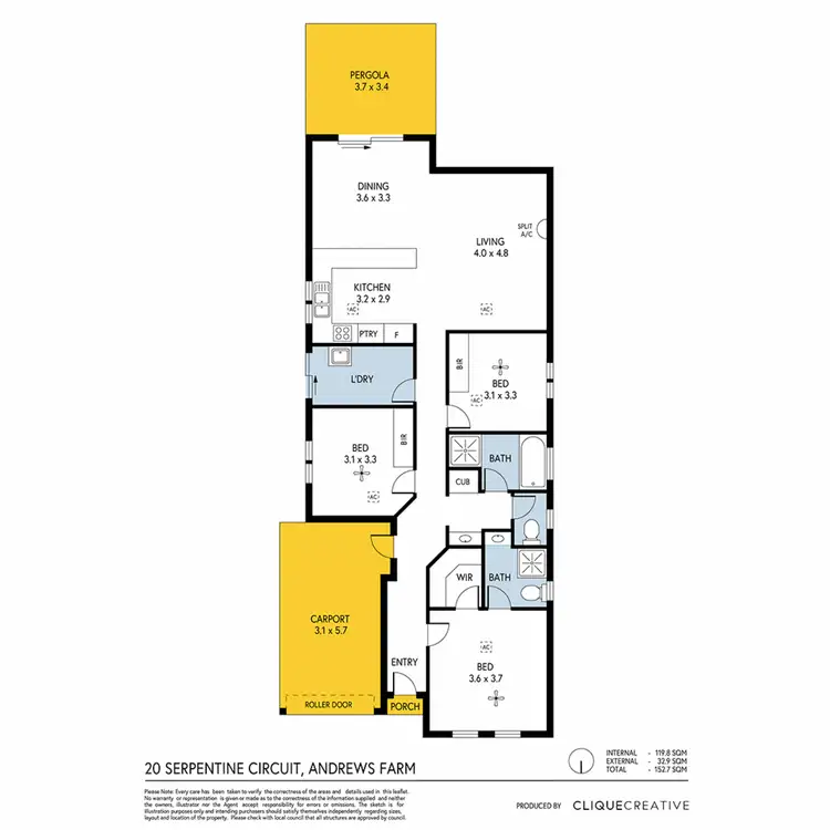 Floorplan of Homely house listing, 20 Serpentine Circuit, Andrews Farm SA 5114