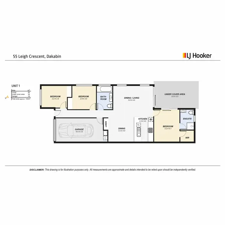 Floorplan of Homely semi-detached listing, 1/55 Leigh Crescent, Dakabin QLD 4503