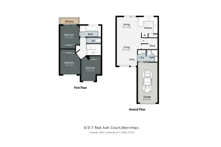 Floorplan of Homely unit listing, 5/3-7 Red Ash Court, Merrimac QLD 4226