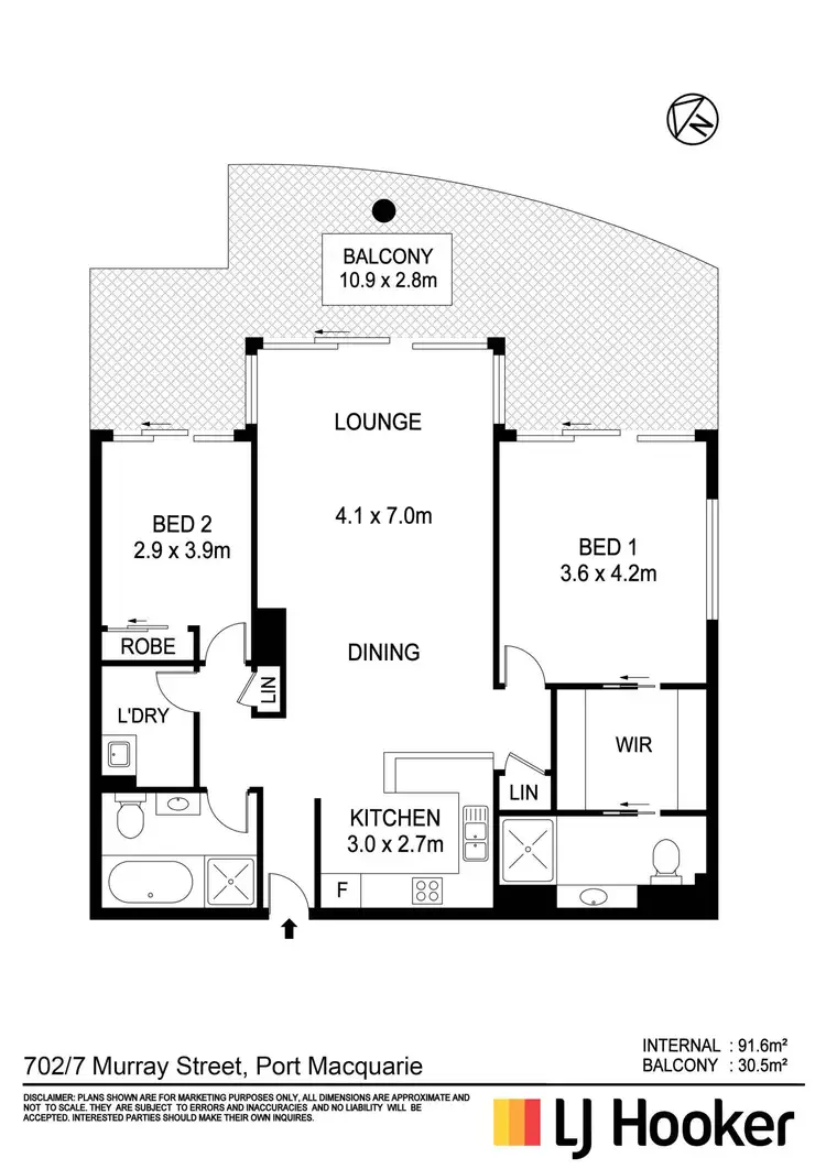 Floorplan of Homely apartment listing, 707/2 Murray Street, Port Macquarie NSW 2444