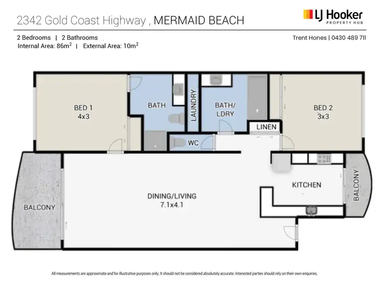 Floorplan of Homely apartment listing, 86/2342-2358 Gold Coast Highway, Mermaid Beach QLD 4218