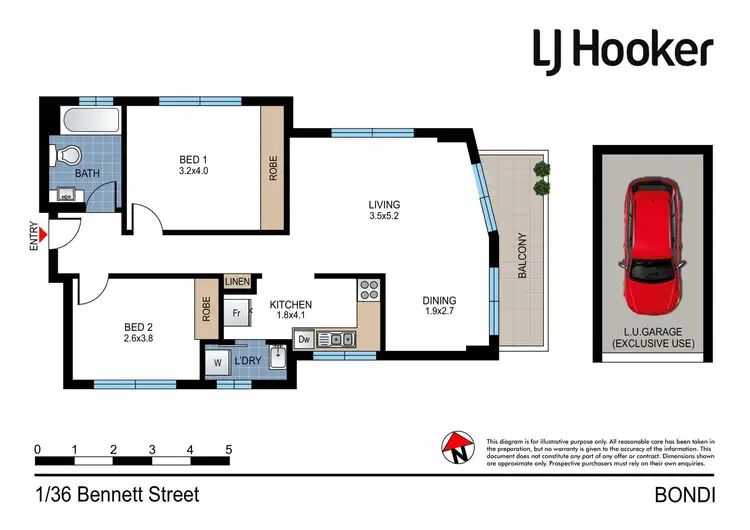 Floorplan of Homely apartment listing, 1/36 Bennett Street, Bondi NSW 2026