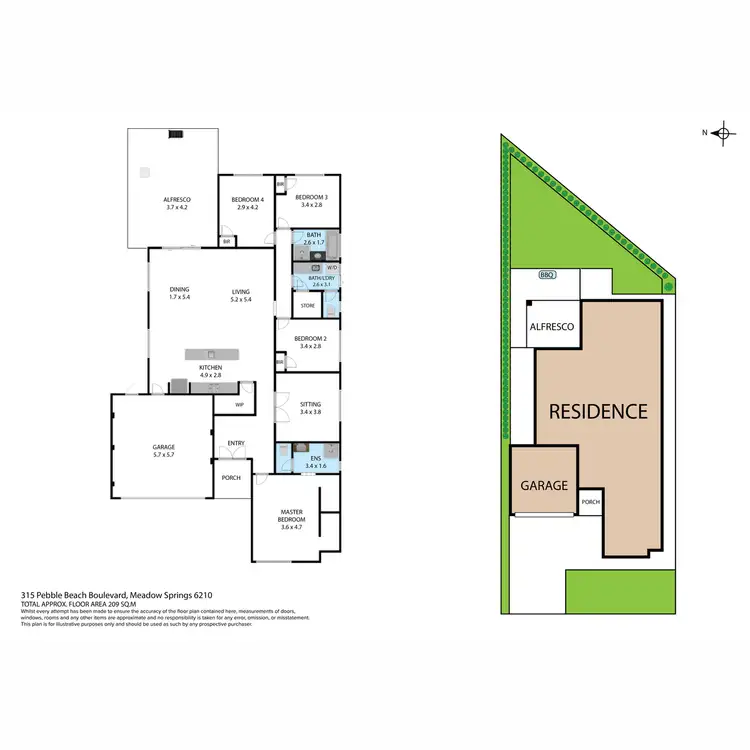 Floorplan of Homely house listing, 315 Pebble Beach Boulevard, Meadow Springs WA 6210