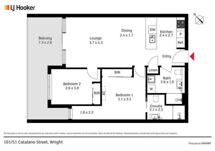 Floorplan of Homely apartment listing, 101/51 Catalano Street, Wright ACT 2611