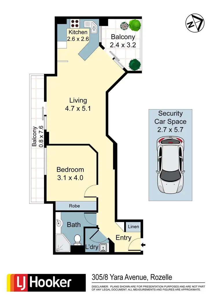 Floorplan of Homely apartment listing, 305/8 Yara Avenue, Rozelle NSW 2039