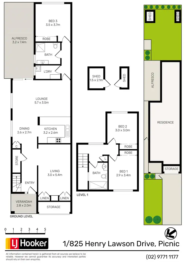 Floorplan of Homely semi-detached listing, 1/825 Henry Lawson Drive, Picnic Point NSW 2213