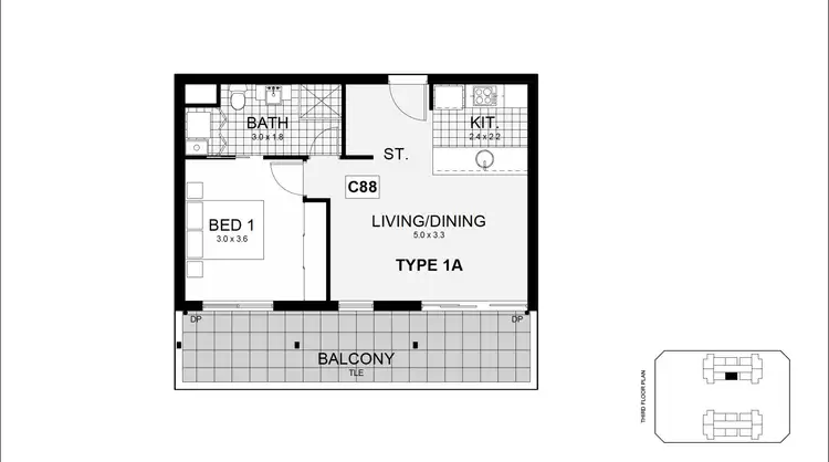 Floorplan of Homely apartment listing, 88/11 Wimmera Street, Harrison ACT 2914