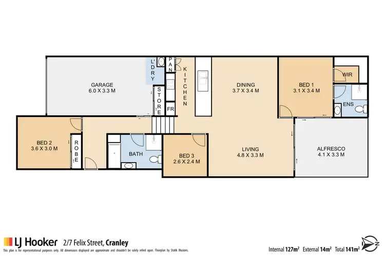 Floorplan of Homely semi-detached listing, 2/7 Felix Street, Cranley QLD 4350