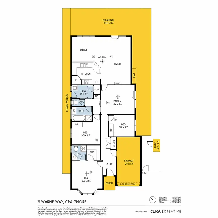 Floorplan of Homely house listing, 9 Warne Way, Craigmore SA 5114