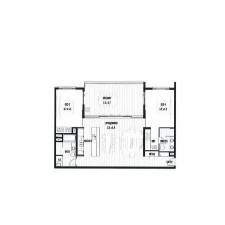 Floorplan of Homely apartment listing, 341/19B Kitchener Drive, Darwin City NT 800
