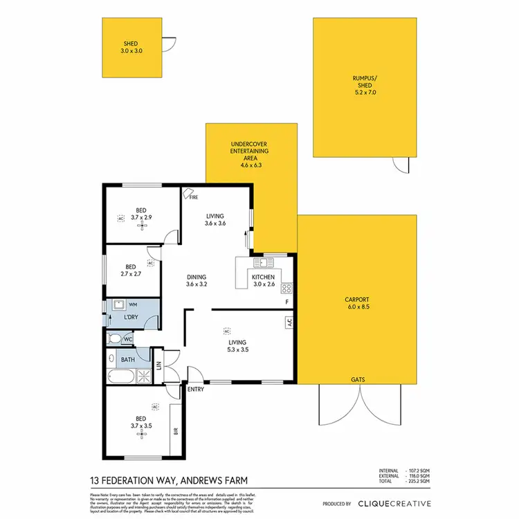 Floorplan of Homely house listing, 13 Federation Way, Andrews Farm SA 5114