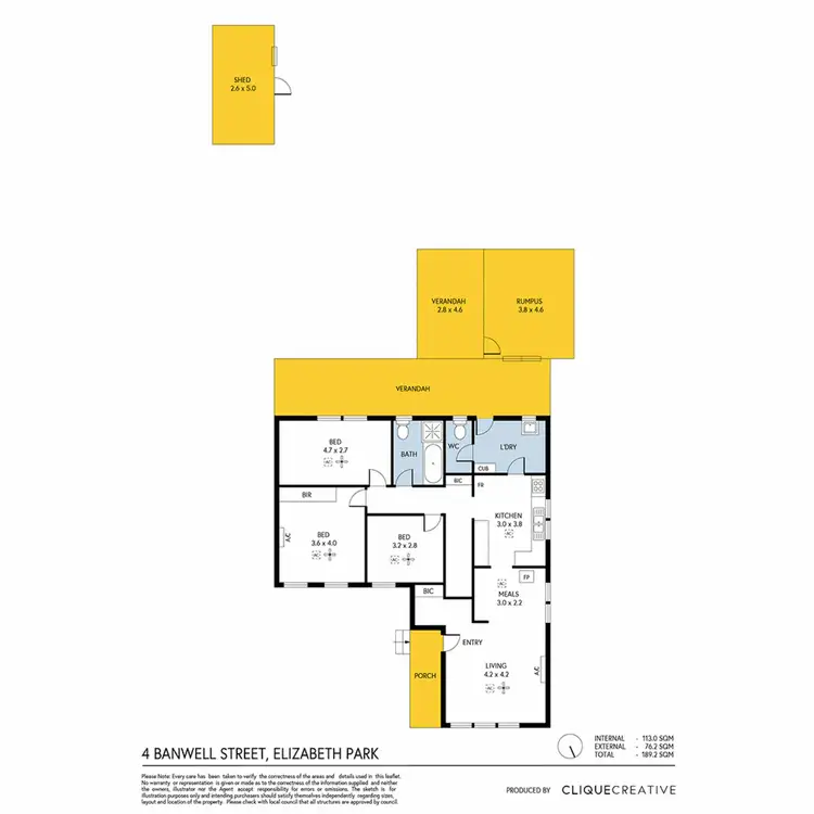 Floorplan of Homely house listing, 4 Banwell Street, Elizabeth Vale SA 5112