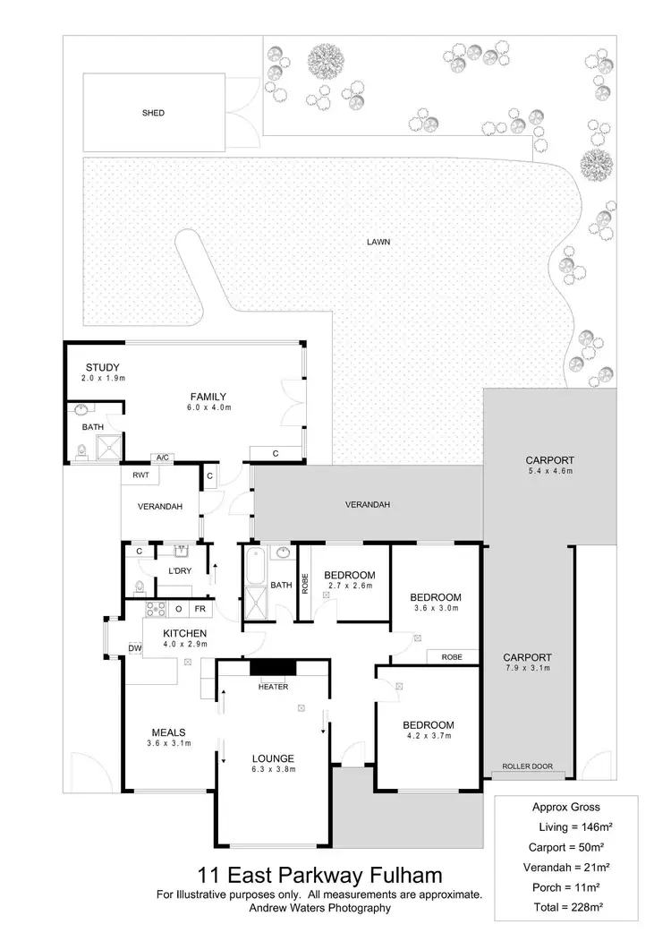 Floorplan of Homely house listing, 11 East Parkway, Fulham SA 5024