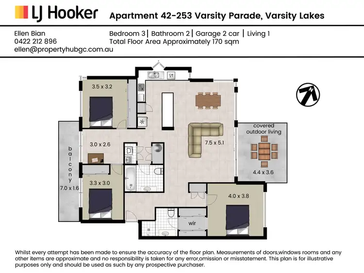 Floorplan of Homely unit listing, 42/253 Varsity Parade, Varsity Lakes QLD 4227