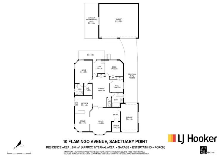 Floorplan of Homely house listing, 10 Flamingo Avenue, Sanctuary Point NSW 2540