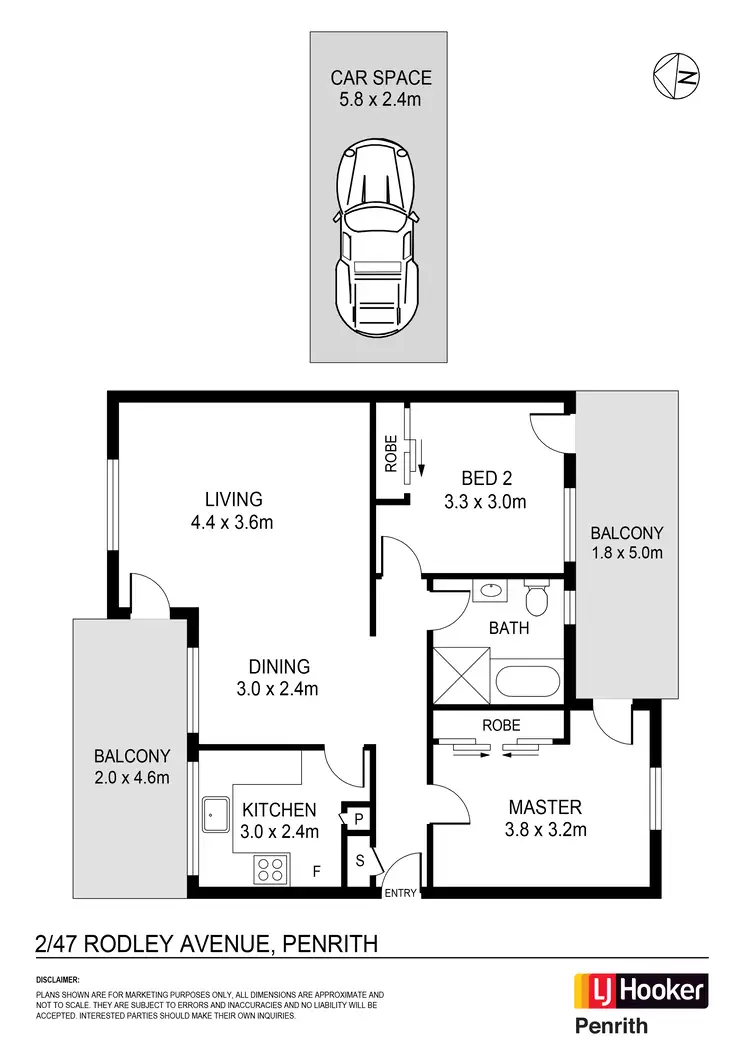 Floorplan of Homely unit listing, 2/47 Rodley Avenue, Penrith NSW 2750