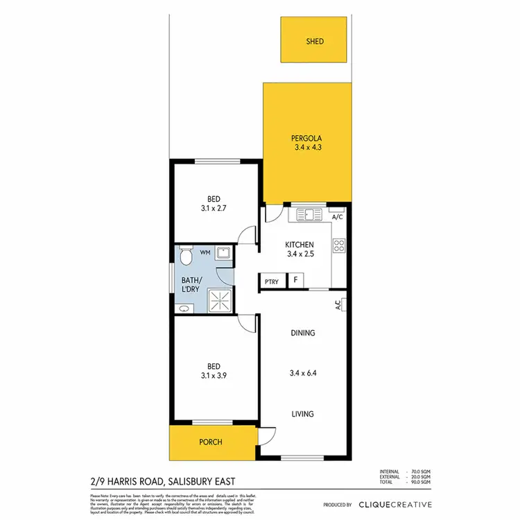 Floorplan of Homely house listing, 2/9 Harris Road, Salisbury East SA 5109