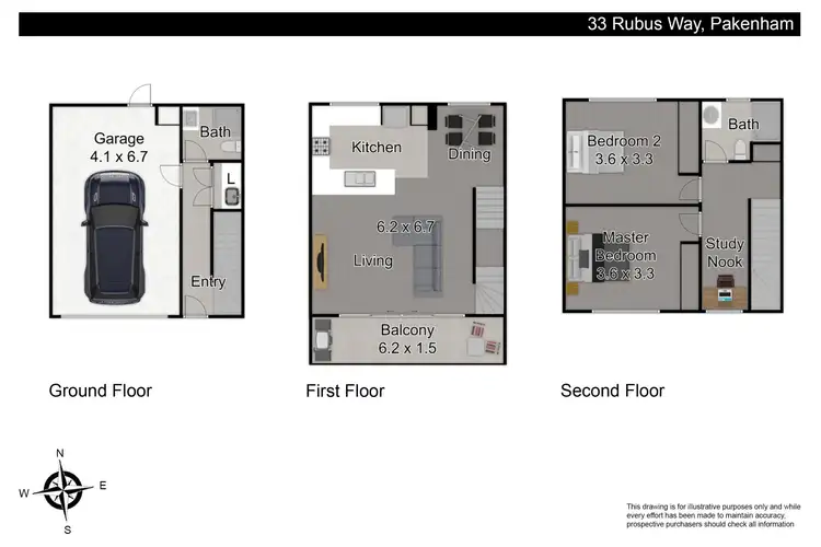 Floorplan of Homely townhouse listing, 33 Rubus Way, Pakenham VIC 3810