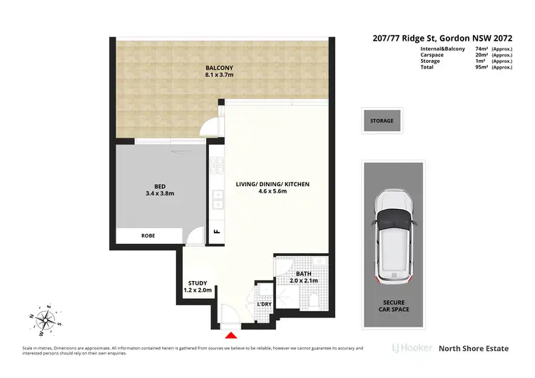 Floorplan of Homely apartment listing, 207/77 Ridge Street, Gordon NSW 2072
