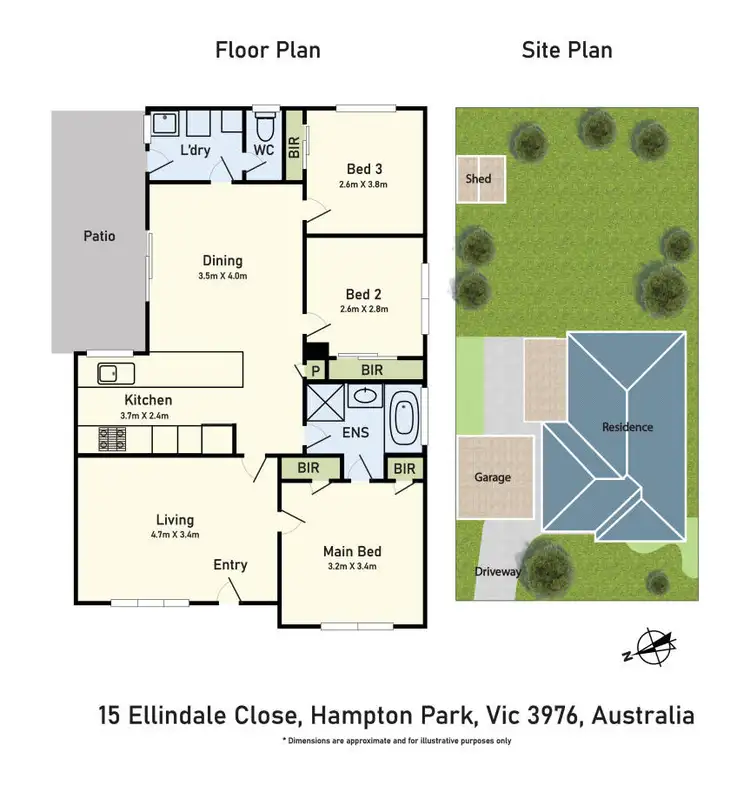 Floorplan of Homely house listing, 15 Ellindale Close, Hampton Park VIC 3976