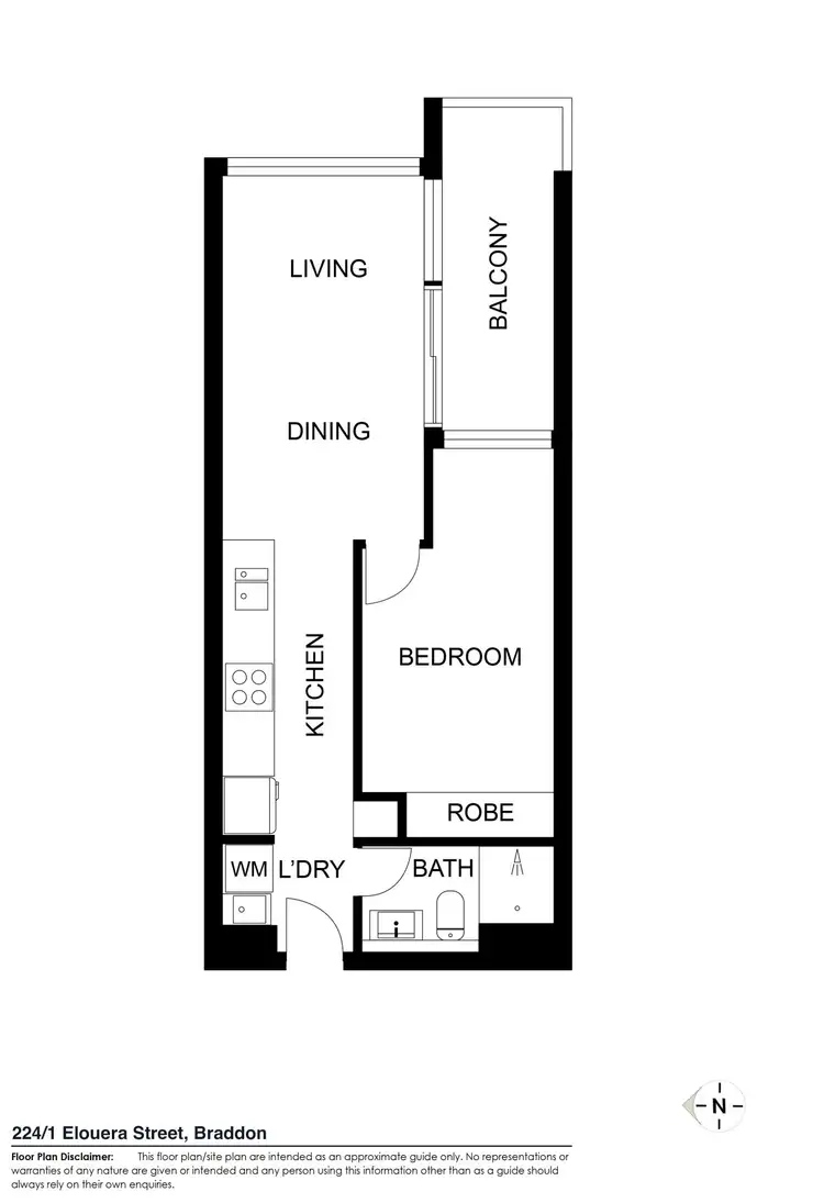 Floorplan of Homely apartment listing, 224/1 Elouera Street, Braddon ACT 2612