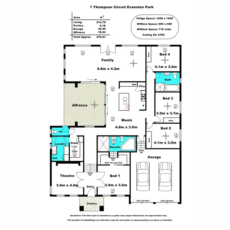 Floorplan of Homely house listing, 7 Thompson Circuit, Evanston Park SA 5116