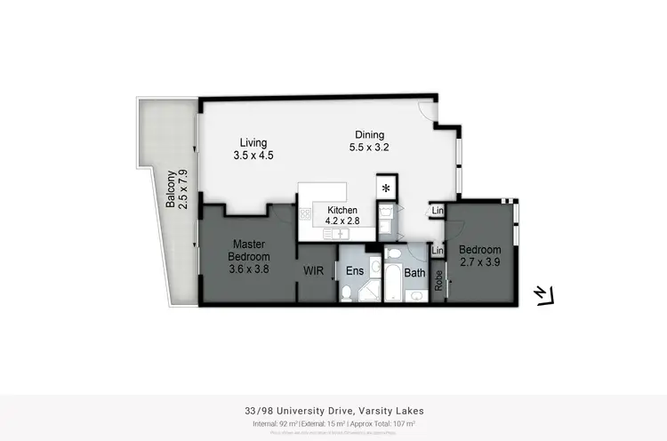 Floorplan of Homely unit listing, 33/98 University Drive, Varsity Lakes QLD 4227
