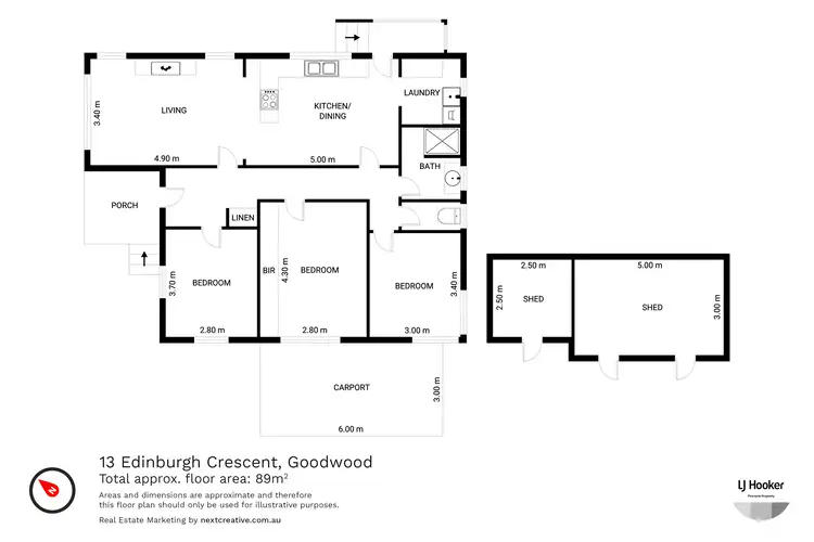 Floorplan of Homely house listing, 13 Edinburgh Crescent, Goodwood TAS 7010