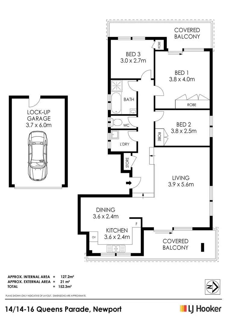 Floorplan of Homely unit listing, 14/14-16 Queens Parade, Newport NSW 2106