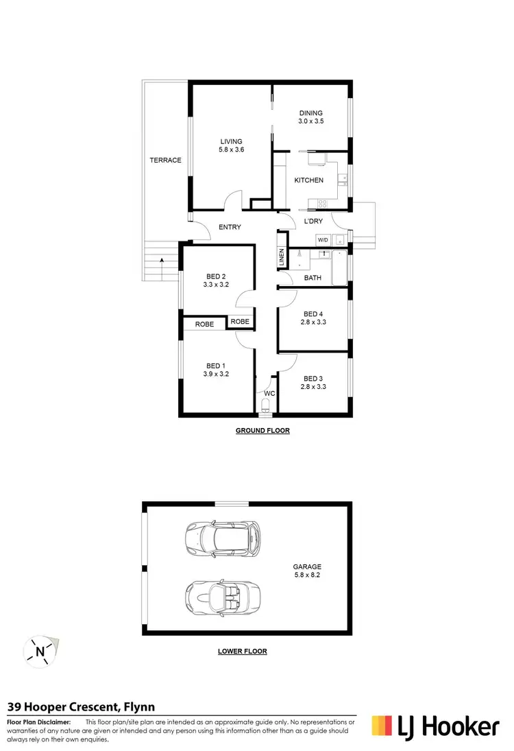 Floorplan of Homely house listing, 39 Hooper Crescent, Flynn ACT 2615