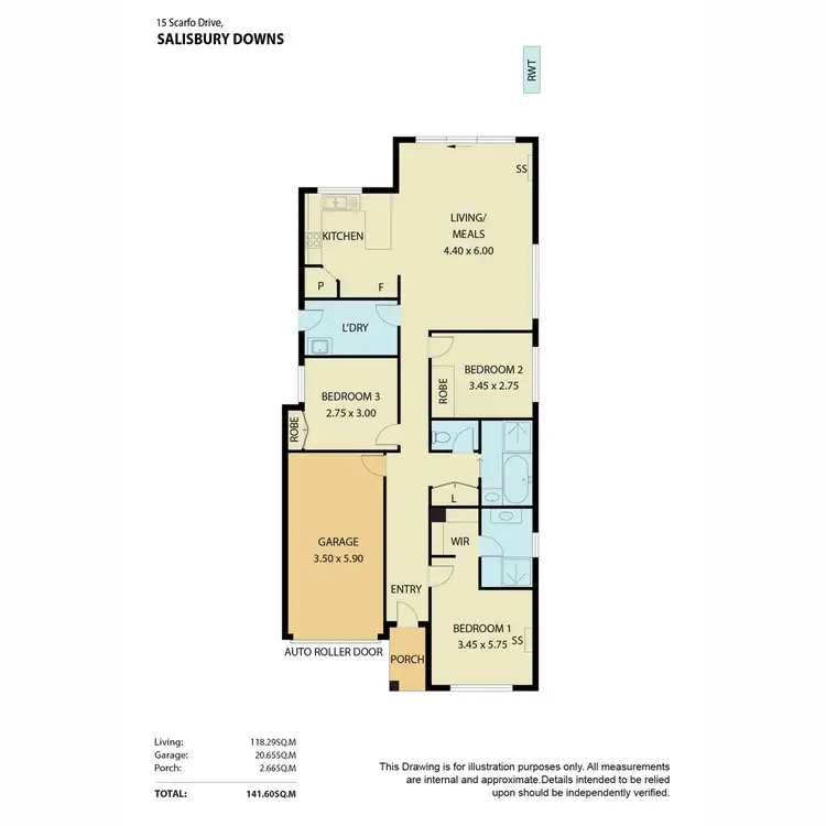Floorplan of Homely house listing, 15 Scarfo Drive, Salisbury Downs SA 5108