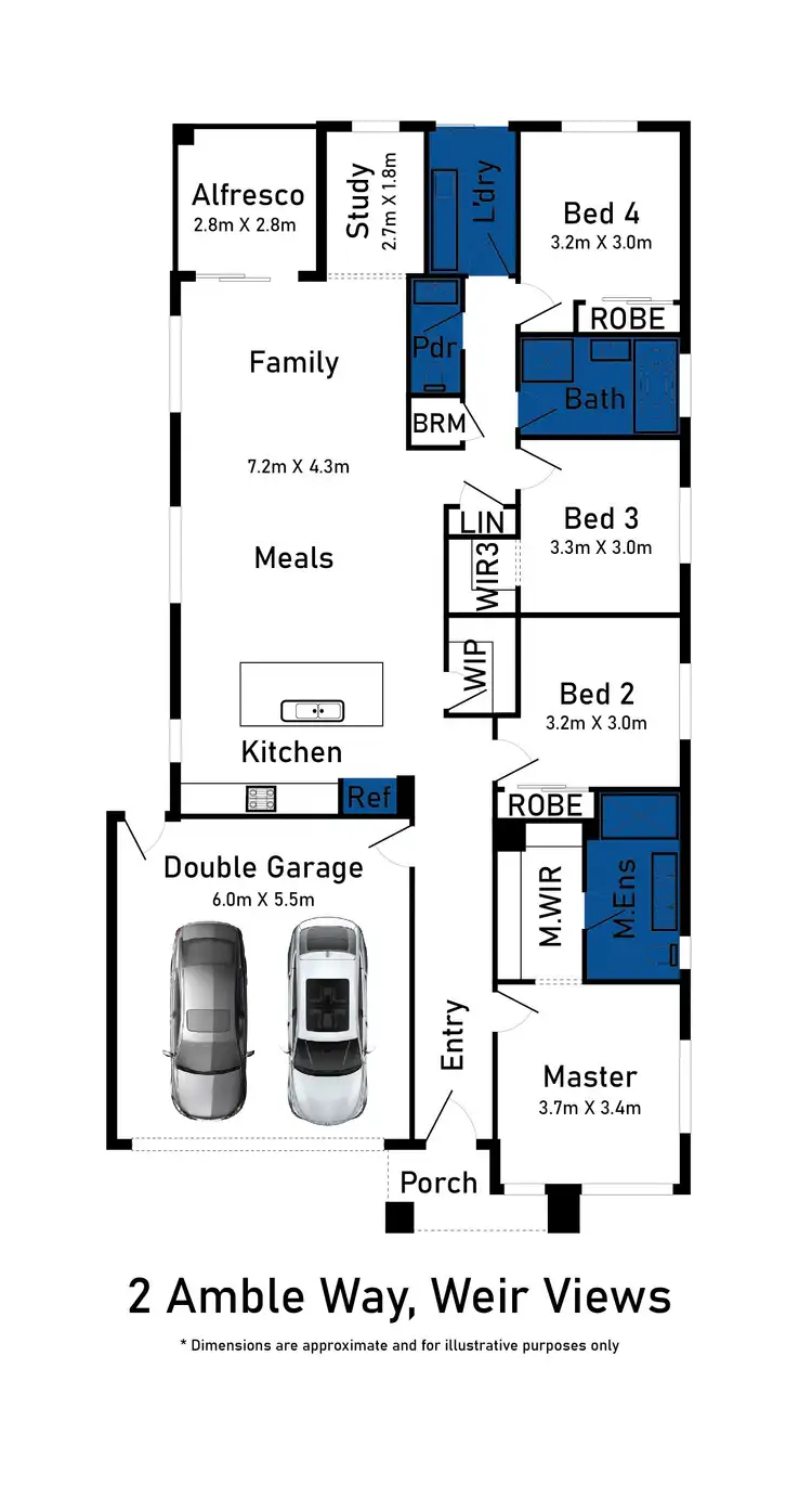 Floorplan of Homely house listing, 2 Amble Way, Weir Views VIC 3338