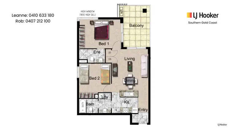 Floorplan of Homely unit listing, 1204/10 Fifth Avenue, Palm Beach QLD 4221