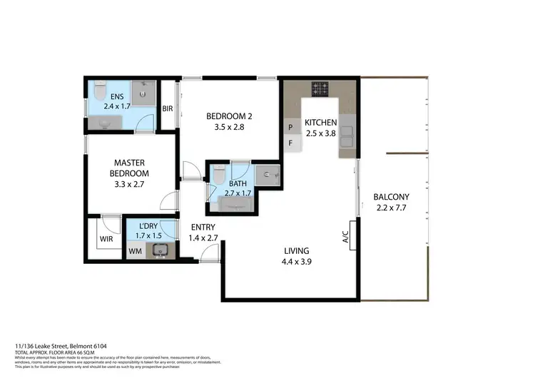 Floorplan of Homely apartment listing, 11/136 Leake Street, Belmont WA 6104