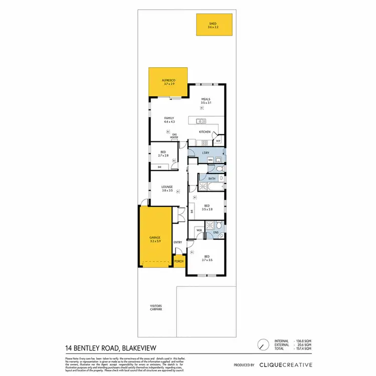 Floorplan of Homely house listing, 14 Bentley Road, Blakeview SA 5114