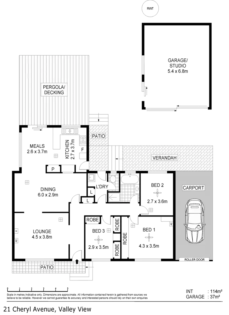 Floorplan of Homely house listing, 21 Cheryl Ave, Valley View SA 5093