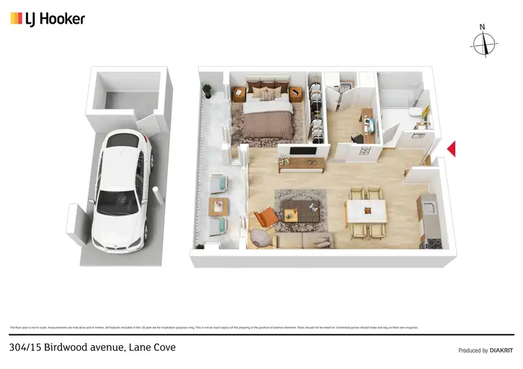 Floorplan of Homely unit listing, 304/15 Birdwood Avenue, Lane Cove NSW 2066