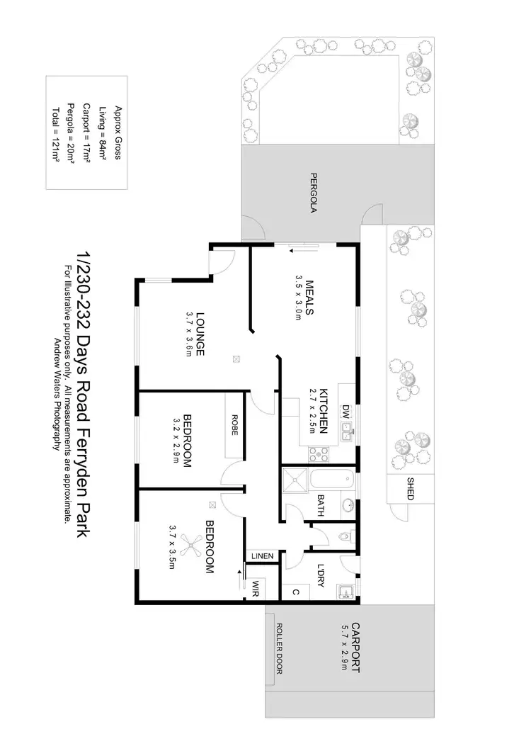 Floorplan of Homely unit listing, 1/230-232 Days Road, Ferryden Park SA 5010