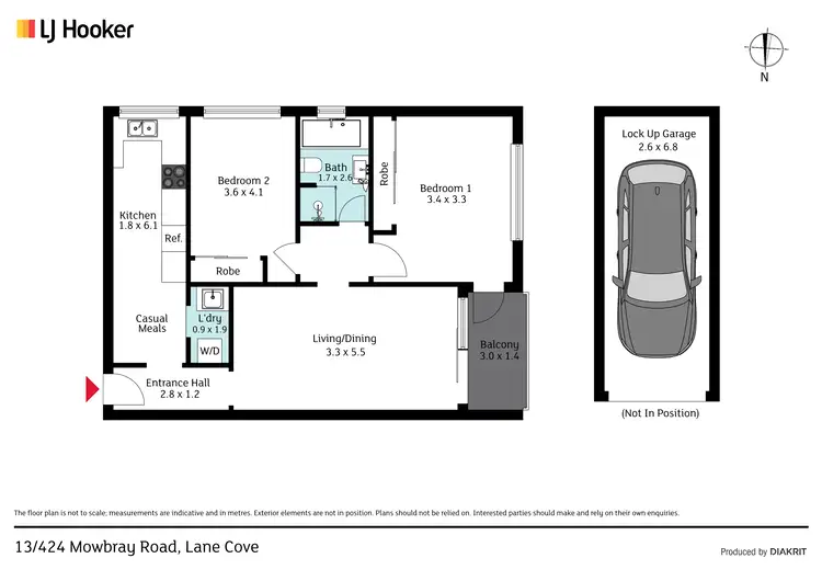 Floorplan of Homely unit listing, 13/424 Mowbray Road, Lane Cove NSW 2066