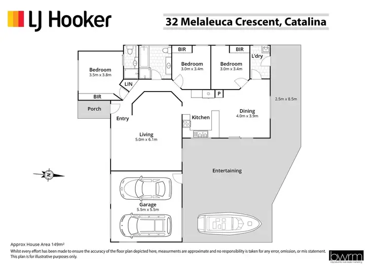Floorplan of Homely house listing, 32 Melaleuca Crescent, Catalina NSW 2536