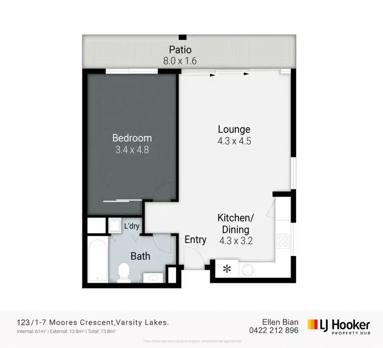 Floorplan of Homely apartment listing, 123/1-7 Moores Crescent, Varsity Lakes QLD 4227