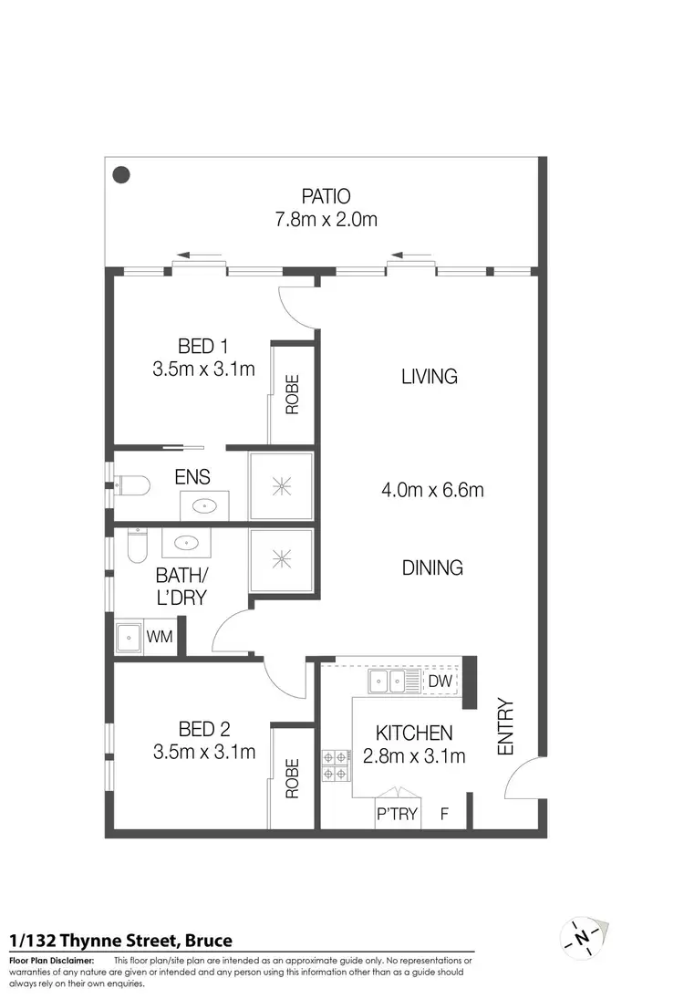 Floorplan of Homely unit listing, 1/132 Thynne Street, Bruce ACT 2617