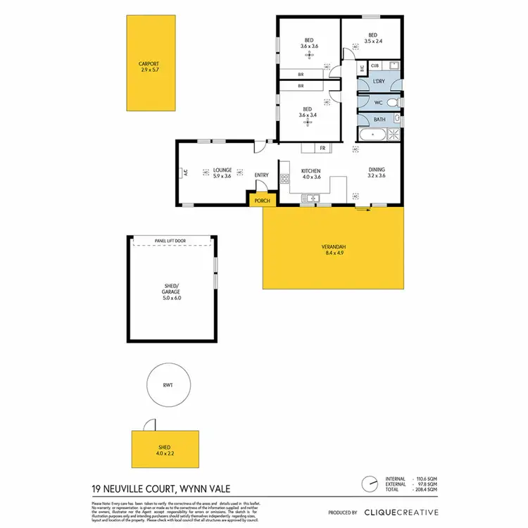 Floorplan of Homely house listing, 19 Neuville Court, Wynn Vale SA 5127