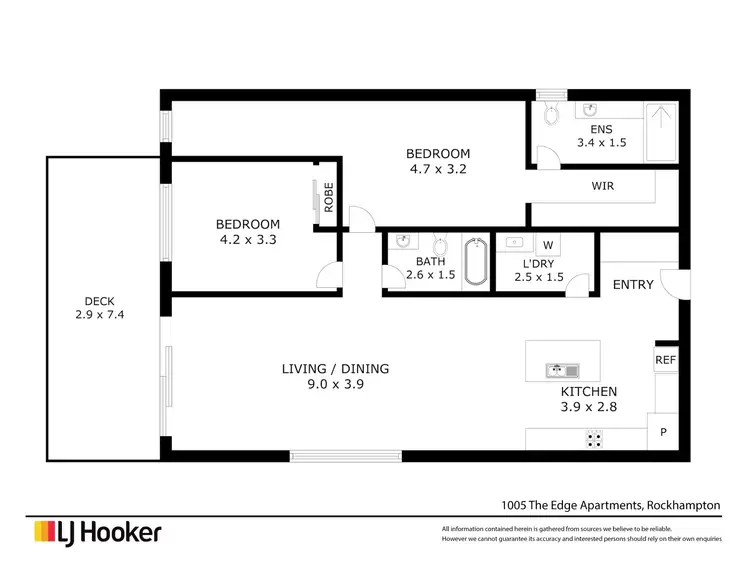 Floorplan of Homely apartment listing, 1005/102-108 Victoria Parade, Rockhampton City QLD 4700