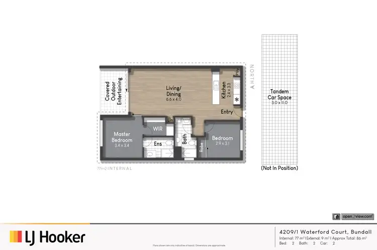 Floorplan of Homely unit listing, 4209/1-7 Waterford Court, Bundall QLD 4217
