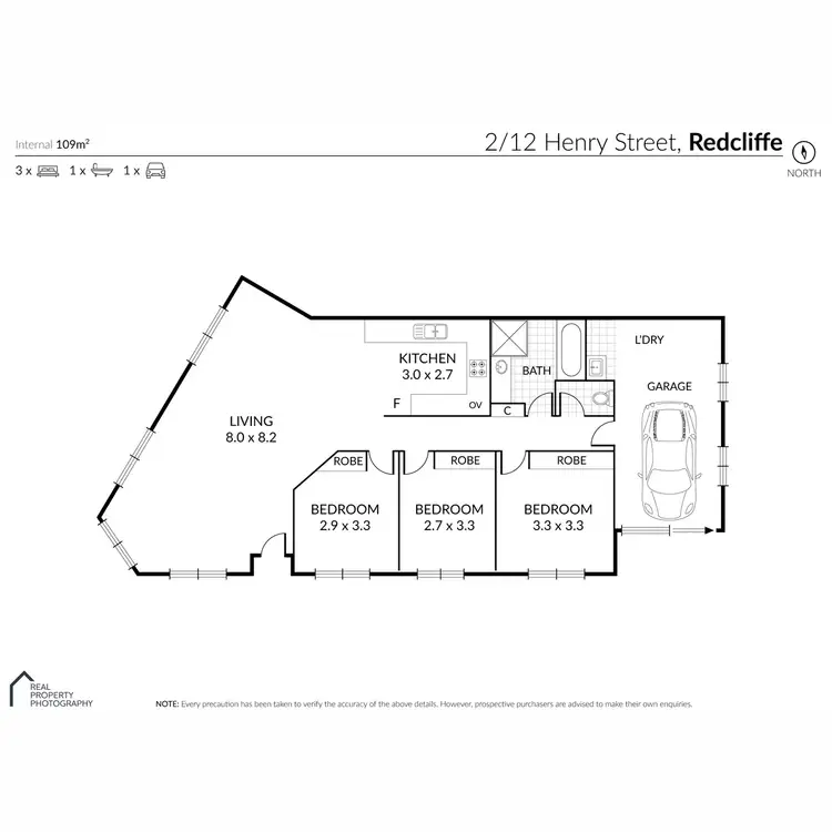 Floorplan of Homely unit listing, 2/12 Henry Street, Redcliffe QLD 4020