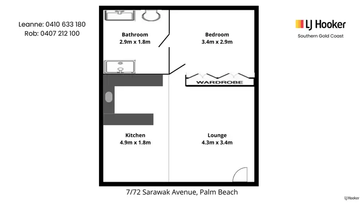 Floorplan of Homely unit listing, 7/72 Sarawak Avenue, Palm Beach QLD 4221