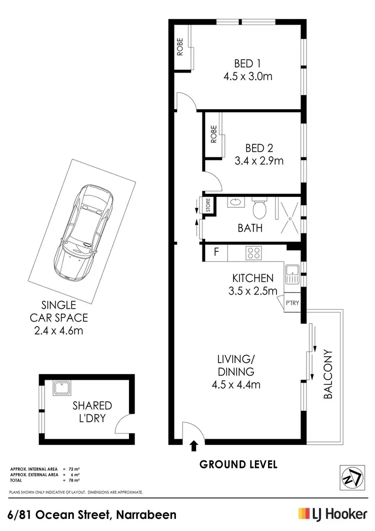 Floorplan of Homely apartment listing, 6/81 Ocean Street, Narrabeen NSW 2101