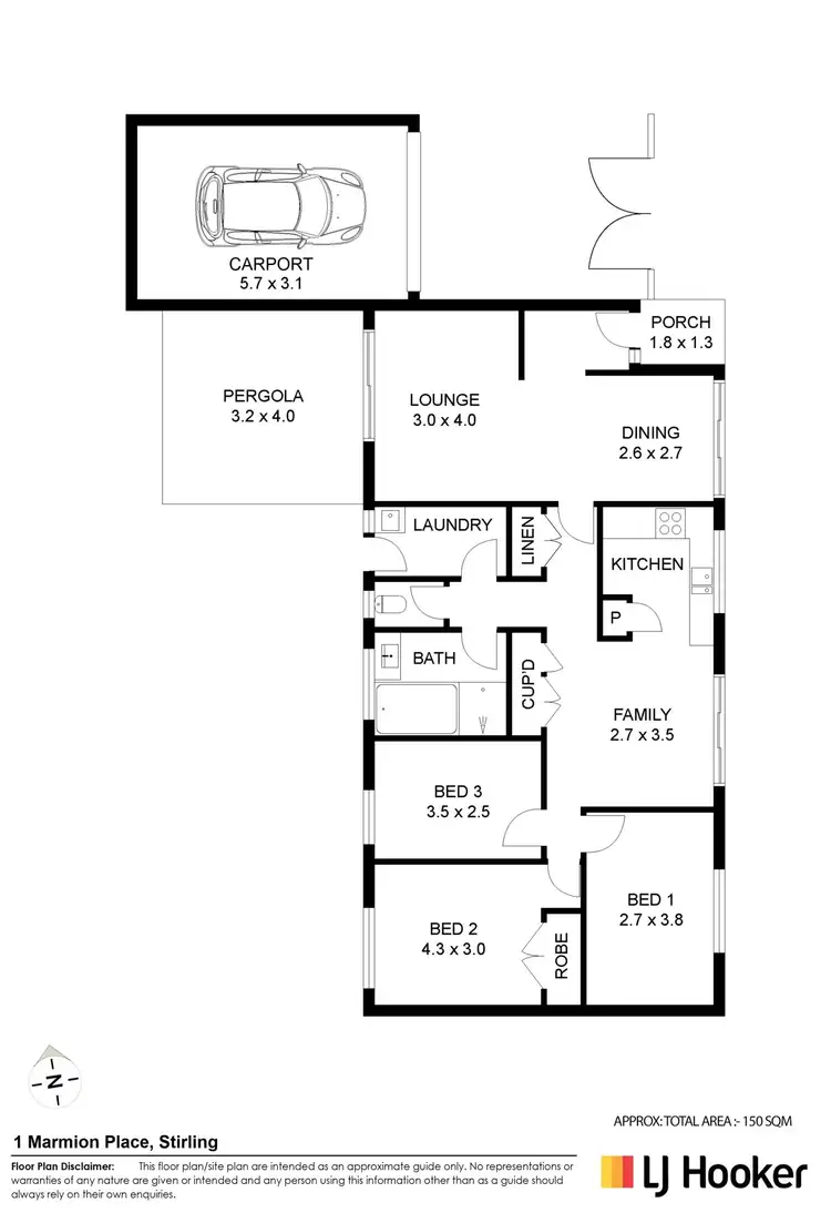 Floorplan of Homely house listing, 1 Marmion Place, Stirling ACT 2611