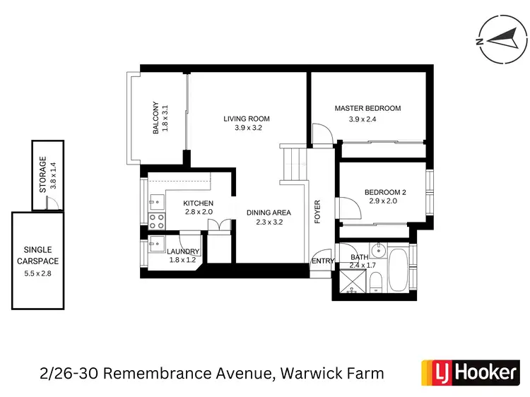 Floorplan of Homely apartment listing, 2/26-30 Remembrance Avenue, Warwick Farm NSW 2170